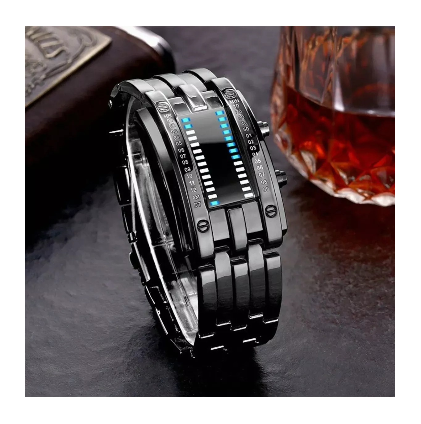 Foto 5 pulgar | Reloj Electrónico Curioso Binario Con Luz Led Elegante Negro