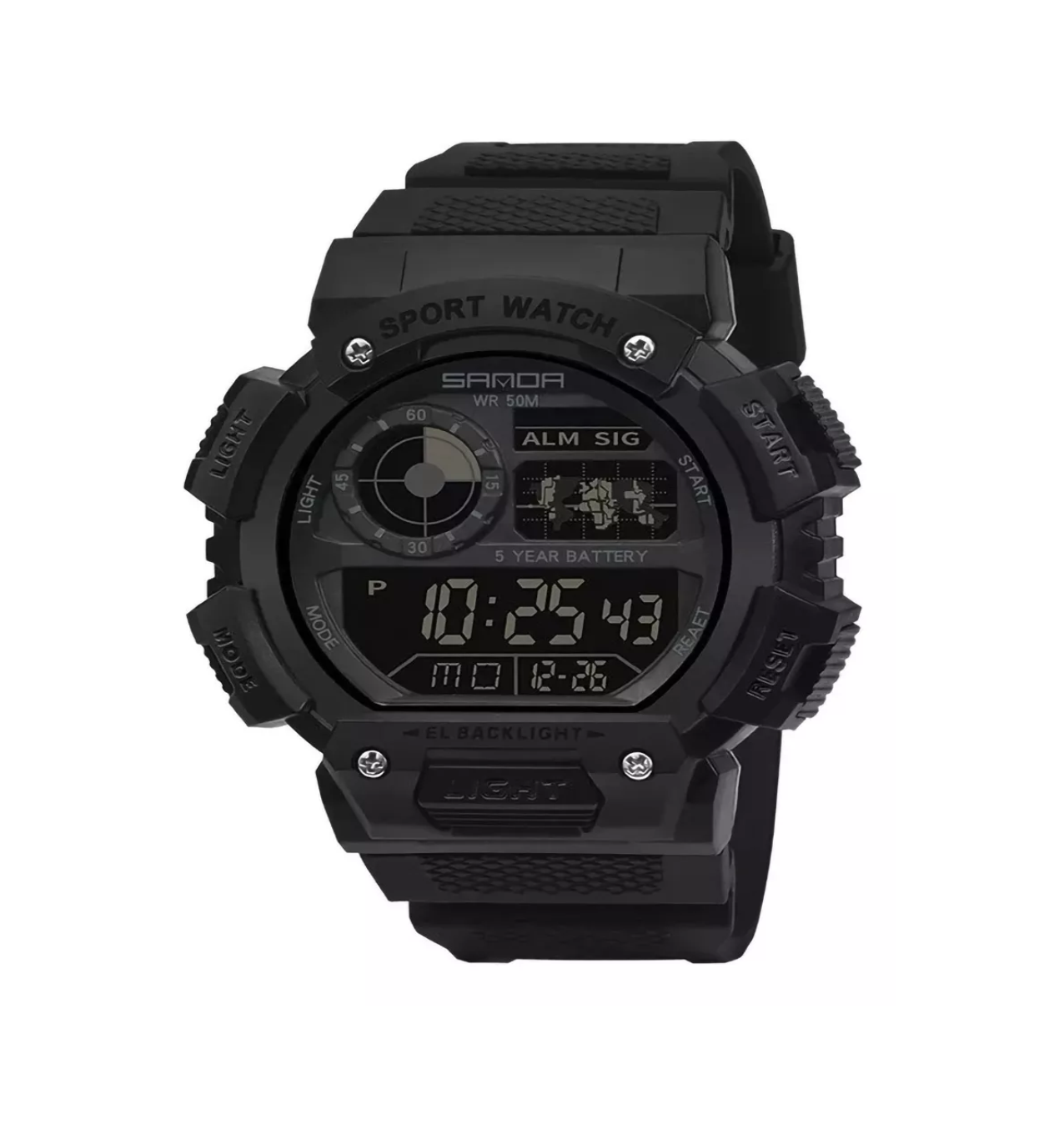 Reloj de Pulsera Digital Belug Negro Impermeable para Hombre