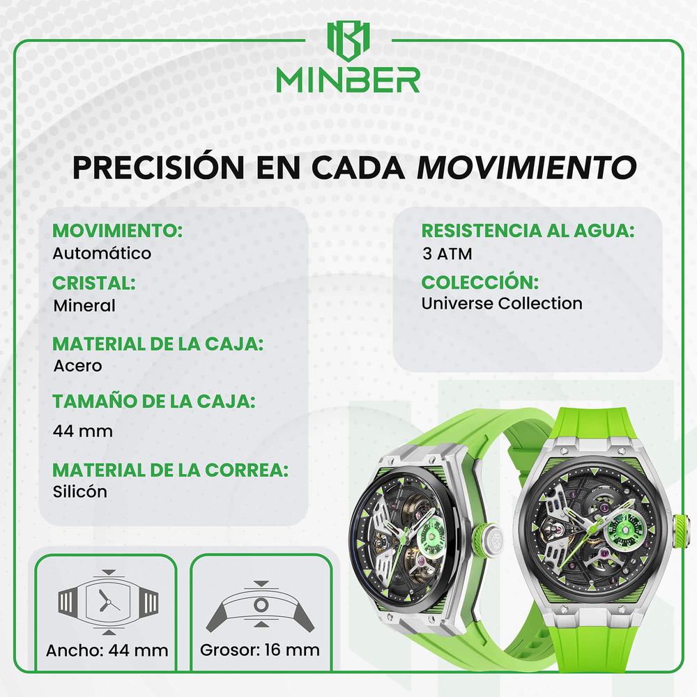 Foto 7 pulgar | Reloj De Pulsera Minber Para Hombre Universe Collection M6001g4