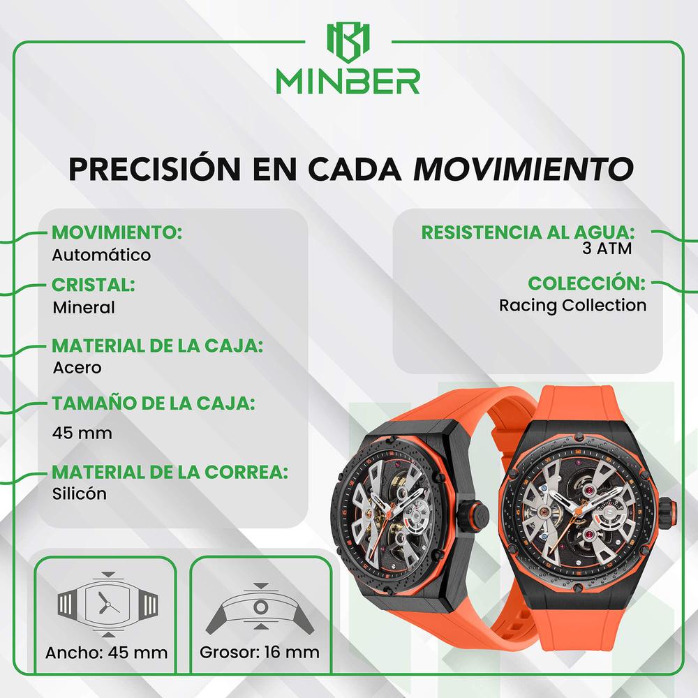 Foto 7 pulgar | Reloj De Pulsera Minber Para Hombre Racing Collection M5001g2