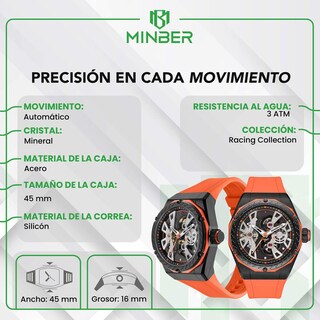 Foto 6 | Reloj De Pulsera Minber Para Hombre Racing Collection M5001g2