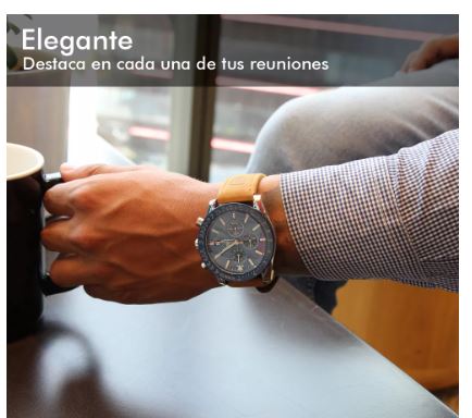 Foto 4 pulgar | Reloj Analógo Casual Con Cronográfo Fechador  Color De La Correa Marrón Con Caja Azul