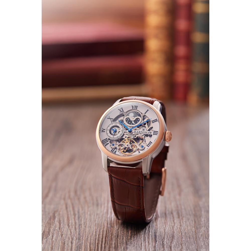 Foto 2 | Reloj de Pulsera Earnshaw Longitude Fine Brown para Hombre