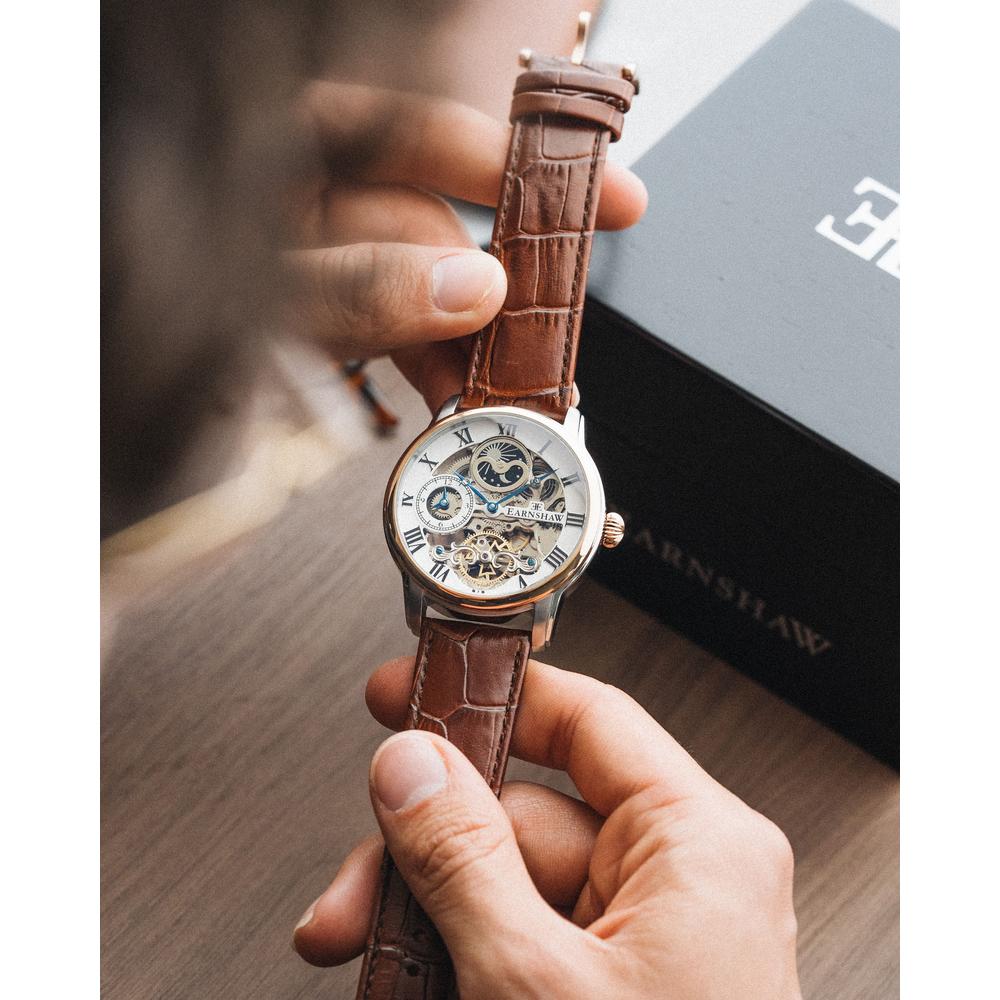 Foto 4 pulgar | Reloj de Pulsera Earnshaw Longitude Fine Brown para Hombre