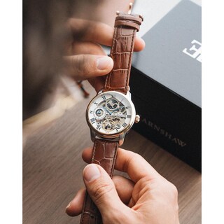 Foto 3 | Reloj de Pulsera Earnshaw Longitude Fine Brown para Hombre