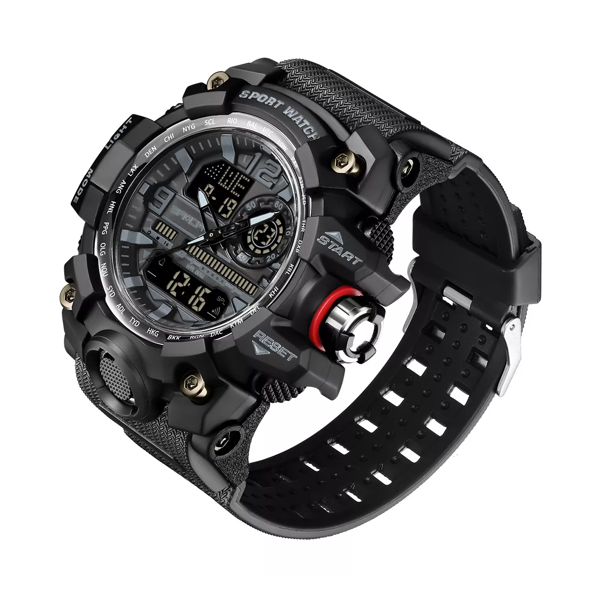 Reloj Digital Deportivo Impermeable Eo Safe Imports Esi-12975 Negro para Hombre