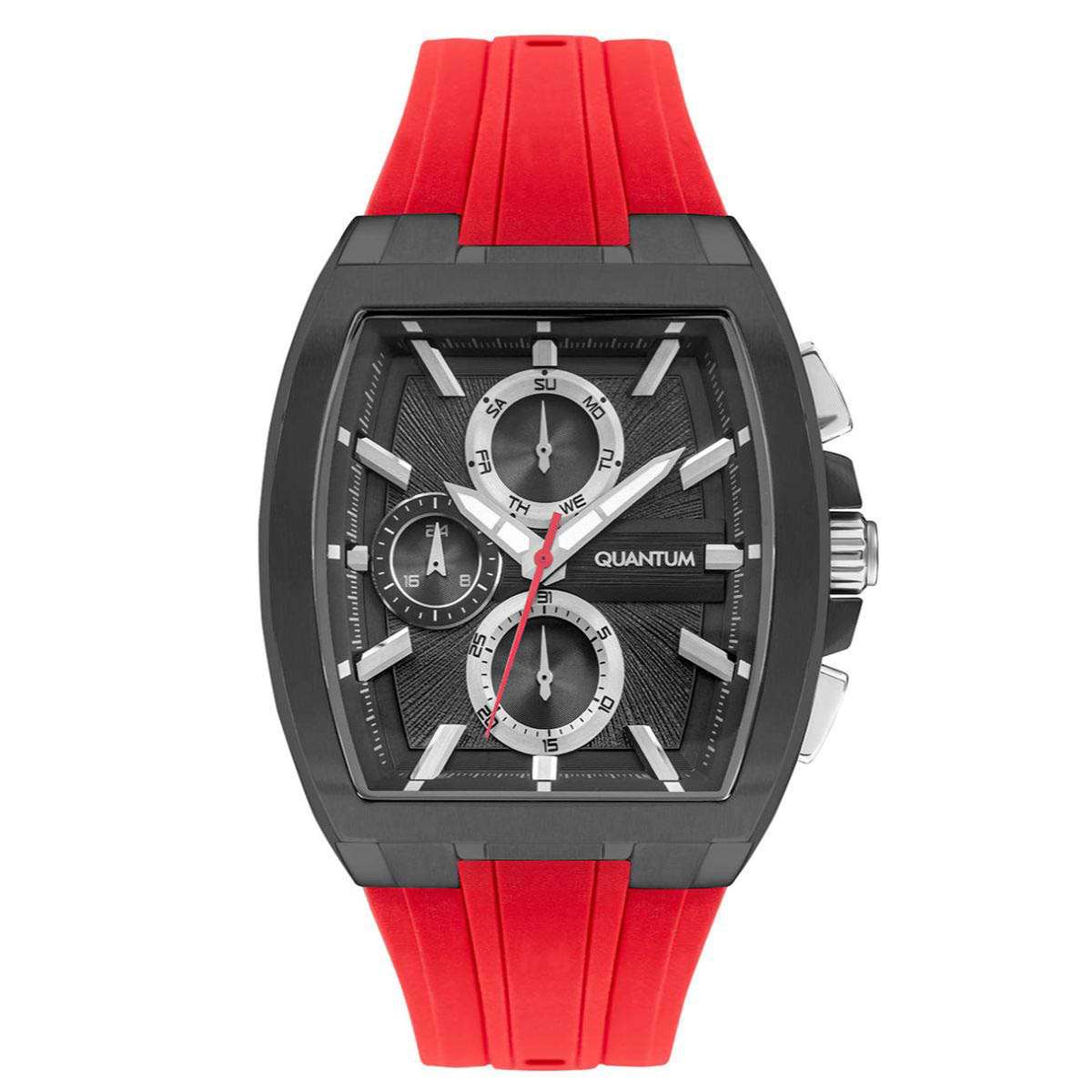 Reloj Quantum Hombre Correa Silicón Rojo Hng997.068