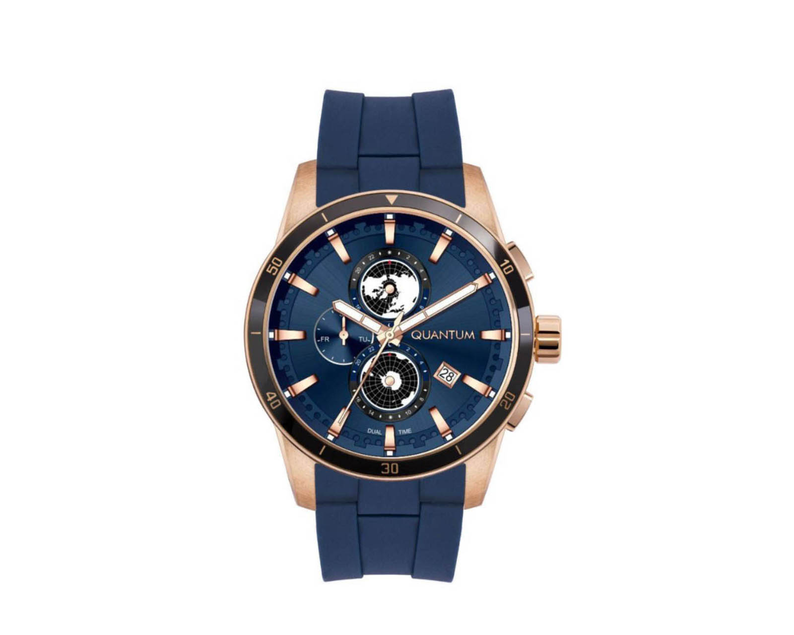 Reloj Quantum Hombre Correa Silicón Azul Adg991.499