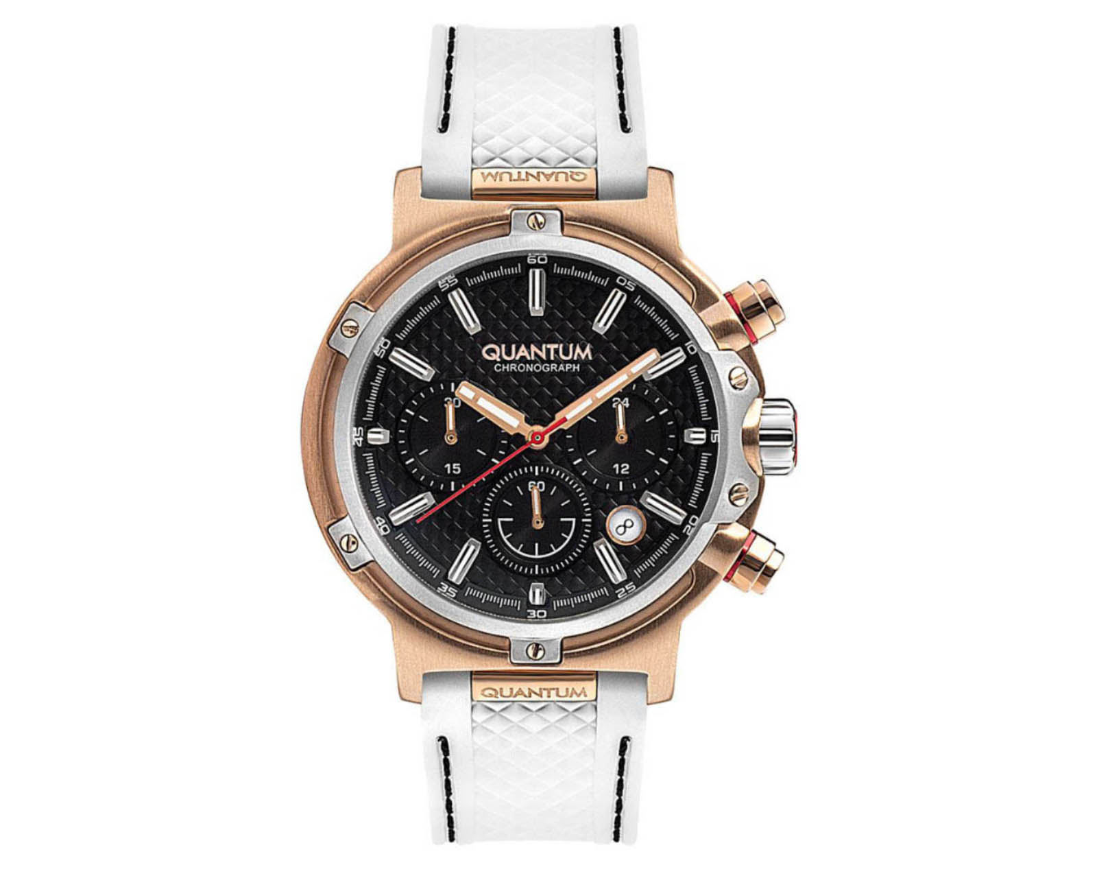 Reloj Quantum Hombre Correa Silicón Plateado Hng956.553