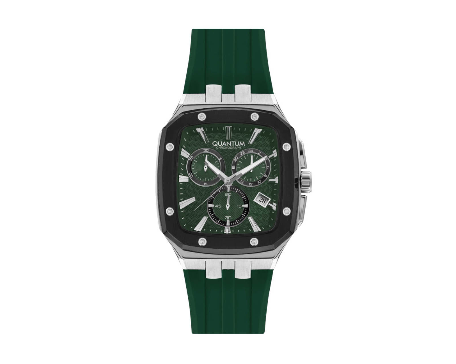 Reloj Quantum Hombre Correa Silicón Verde Hng1033.375