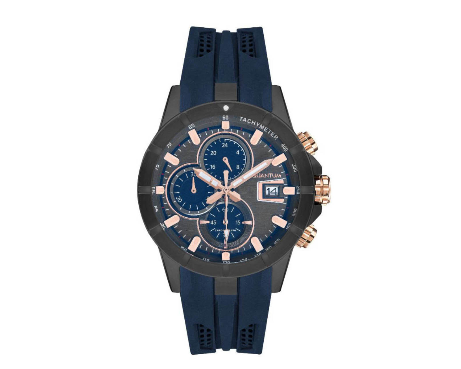 Reloj Quantum Hombre Correa Silicón Azul Hng893.069