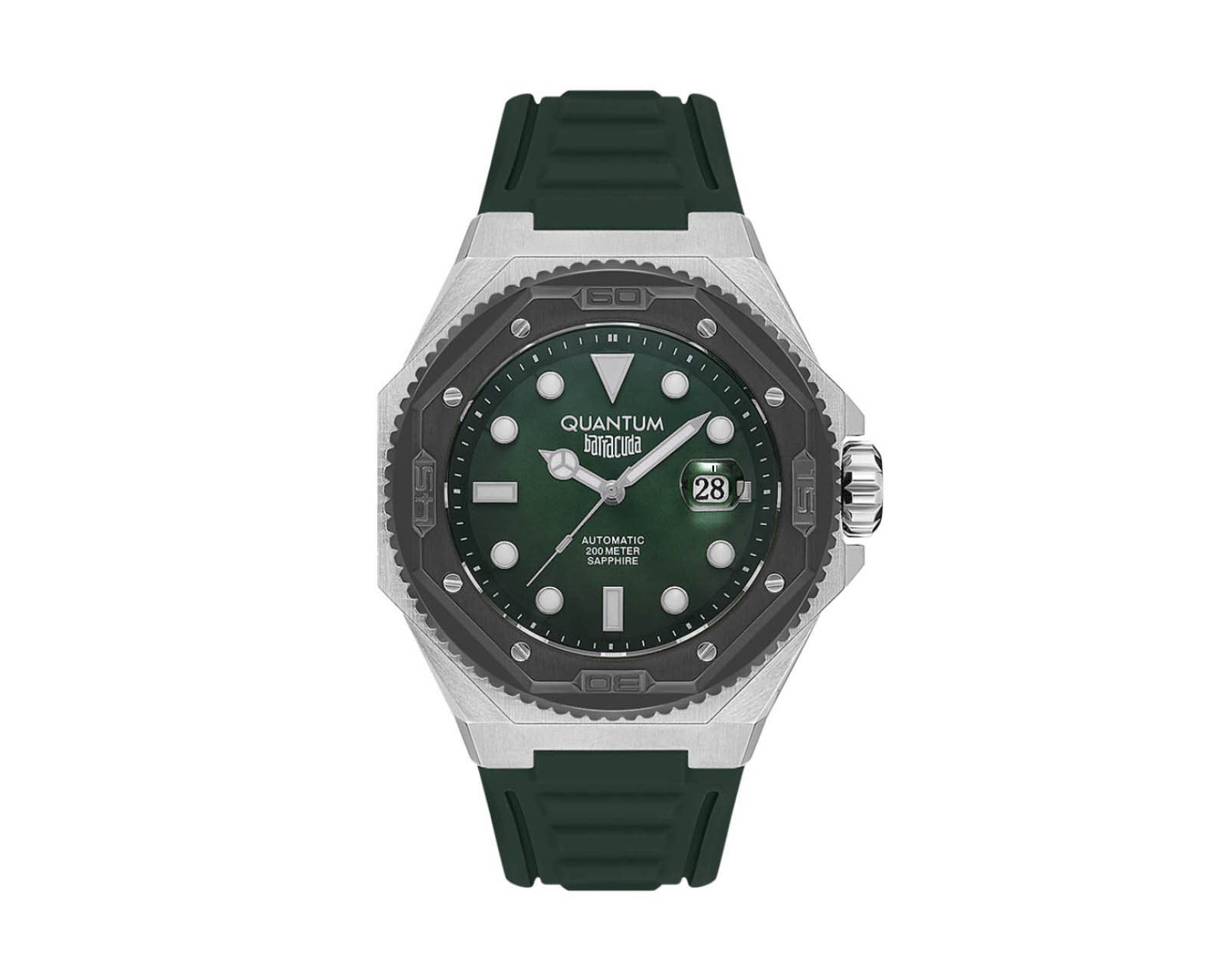 Reloj Quantum Hombre Correa Silicón Verde Bar1091.375