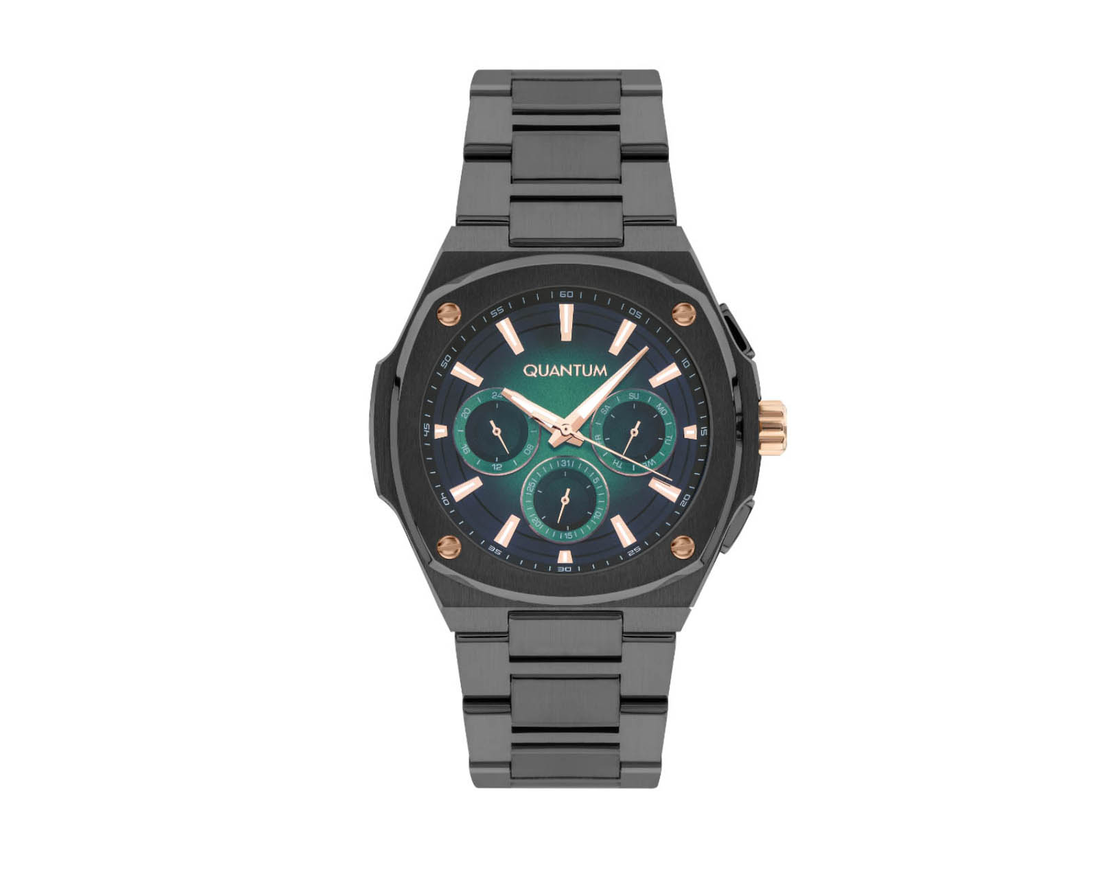 Reloj Quantum Hombre Extensible Acero Inox Negro Adg1032.070