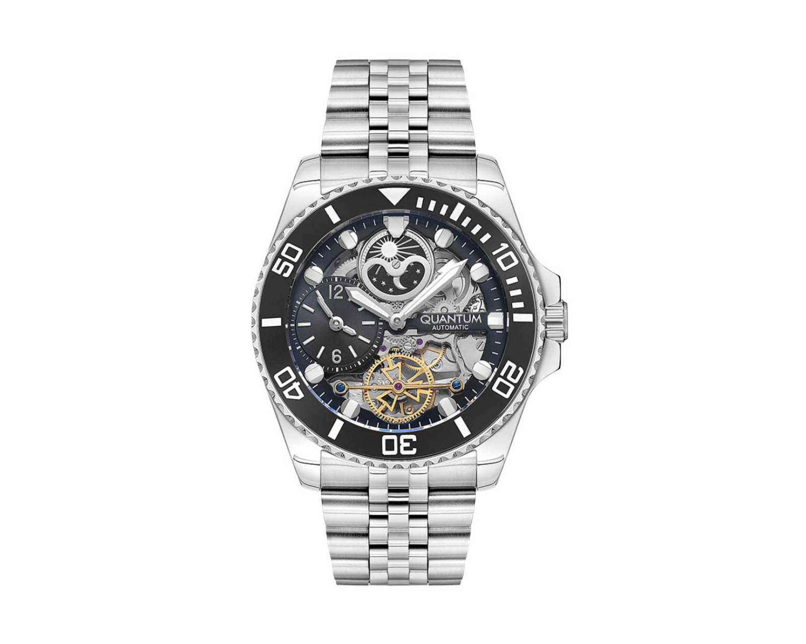 Reloj Quantum Hombre Extensible Acero Plateado Qmg1061.350