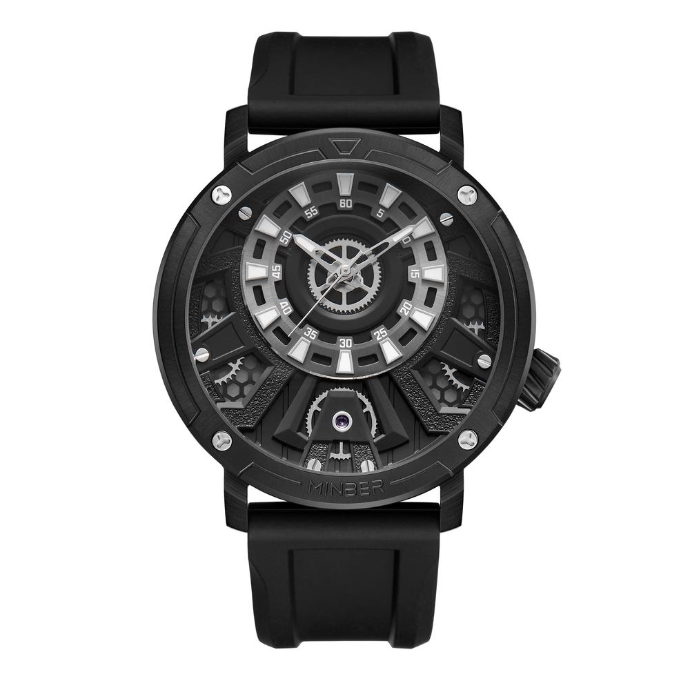 Foto 2 pulgar | Reloj De Pulsera Minber M9101g1 Negro para Caballero