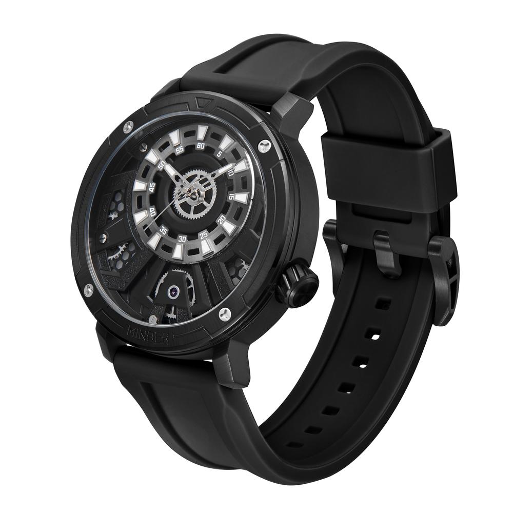 Foto 4 pulgar | Reloj De Pulsera Minber M9101g1 Negro para Caballero