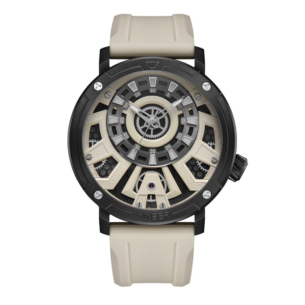 Foto 2 pulgar | Reloj De Pulsera Minber M9101g2 Beige para Caballero
