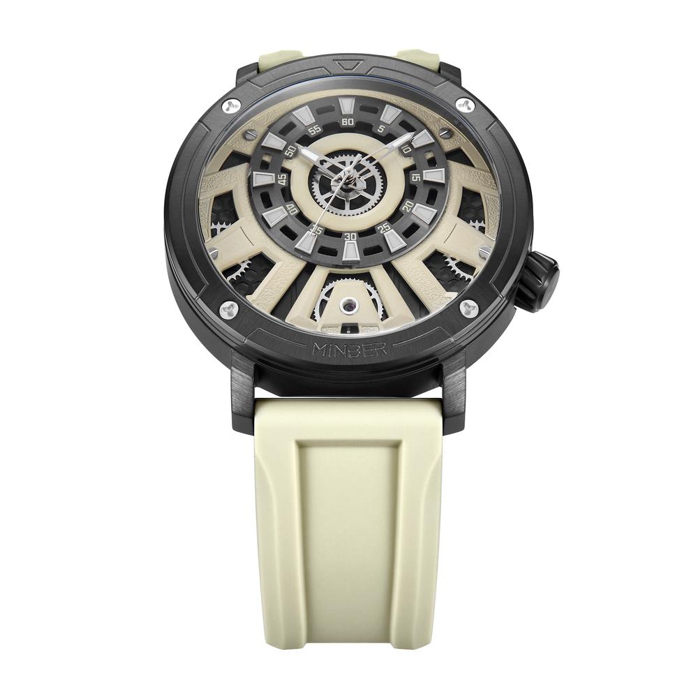 Foto 3 pulgar | Reloj De Pulsera Minber M9101g2 Beige para Caballero