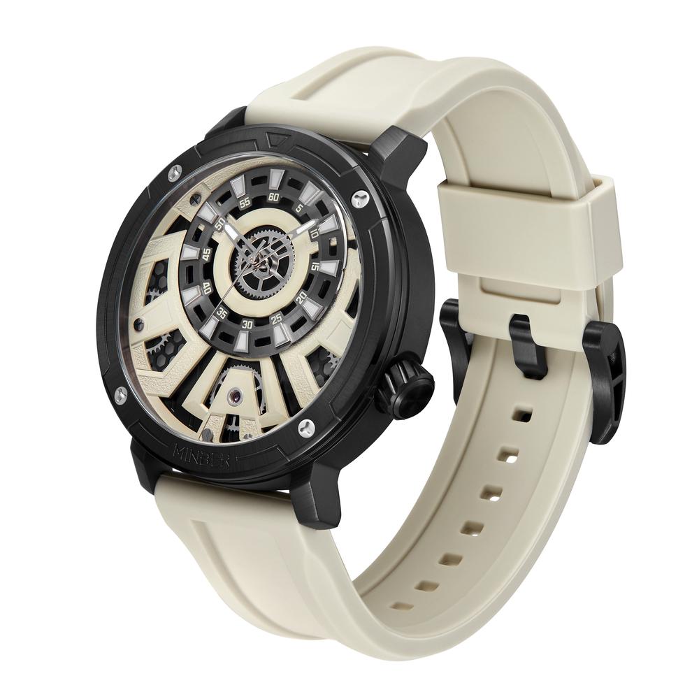 Foto 4 pulgar | Reloj De Pulsera Minber M9101g2 Beige para Caballero