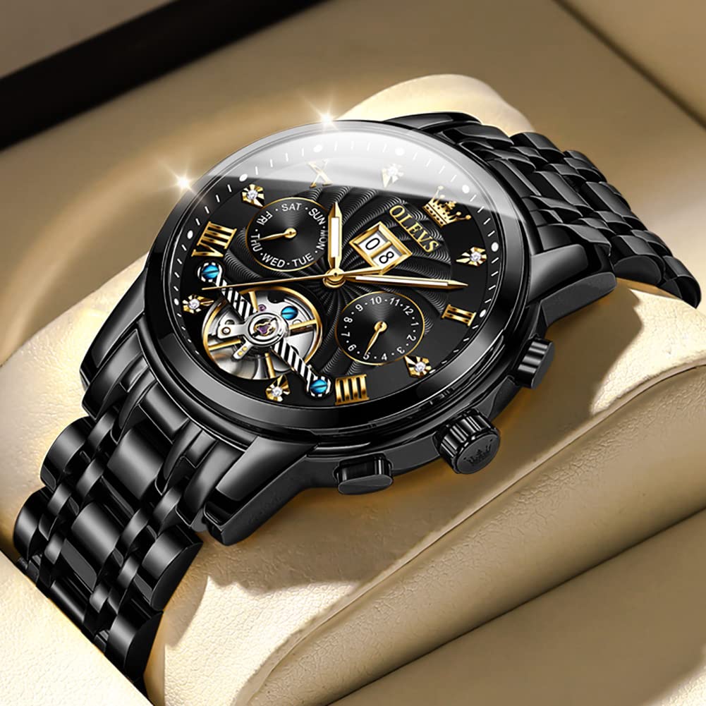 Foto 4 | Reloj Olevs Men Automatic Skeleton Mechanical de Acero Inoxidable - Venta Internacional