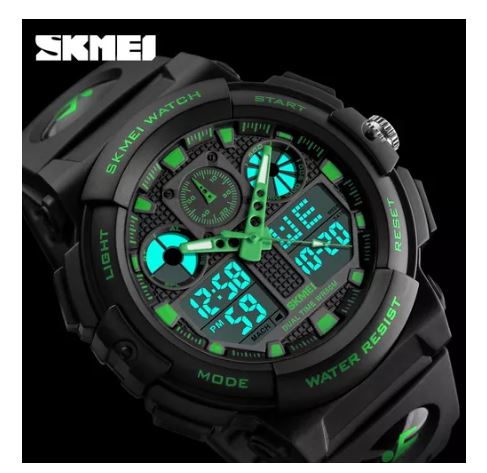 Foto 4 pulgar | Reloj Digital SKMEI Negro con Verde Tipo Militar Sport Sumergible