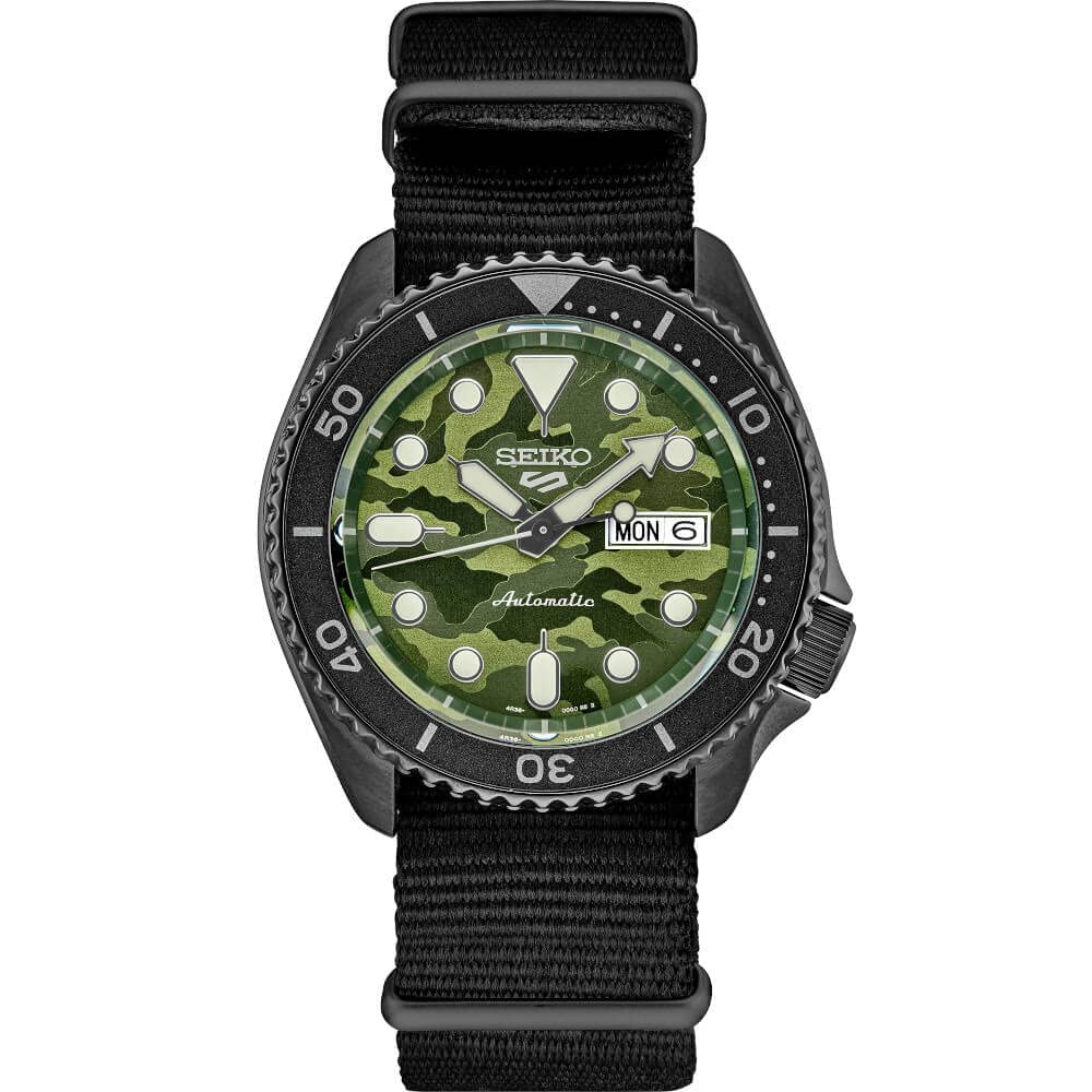 Foto 2 pulgar | Reloj Seiko 5 Sports de Nailon Negro para Hombre - Venta Internacional