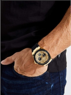 Foto 4 | Reloj Guess Silicona Dorado con Negro - Venta Internacional