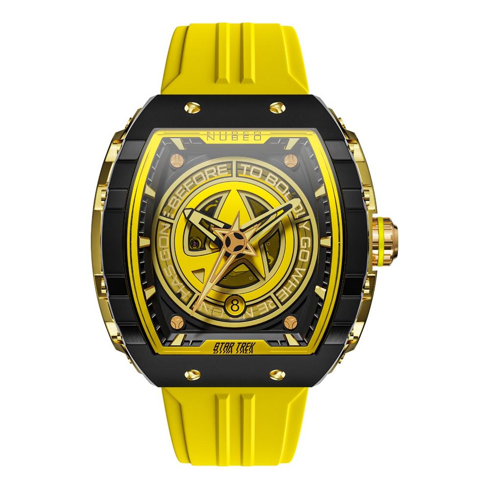 Reloj Nubeo Star Trek Automatic Edición Limitada Nb-6098-01 Amarillo