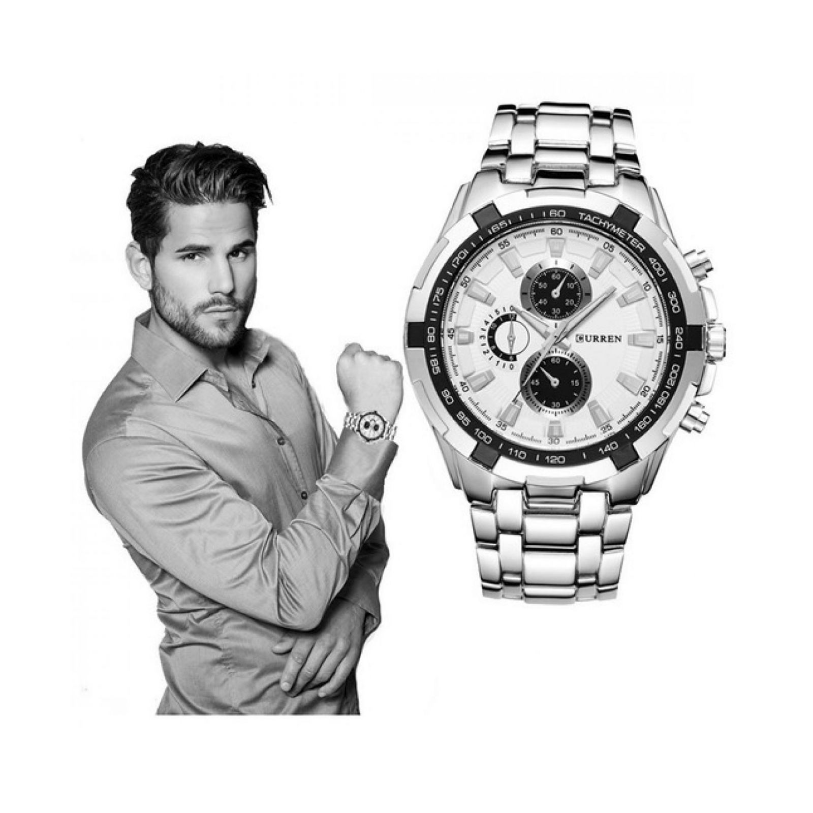 Foto 6 pulgar | Reloj Curren KRE021902 Plateado para Hombre