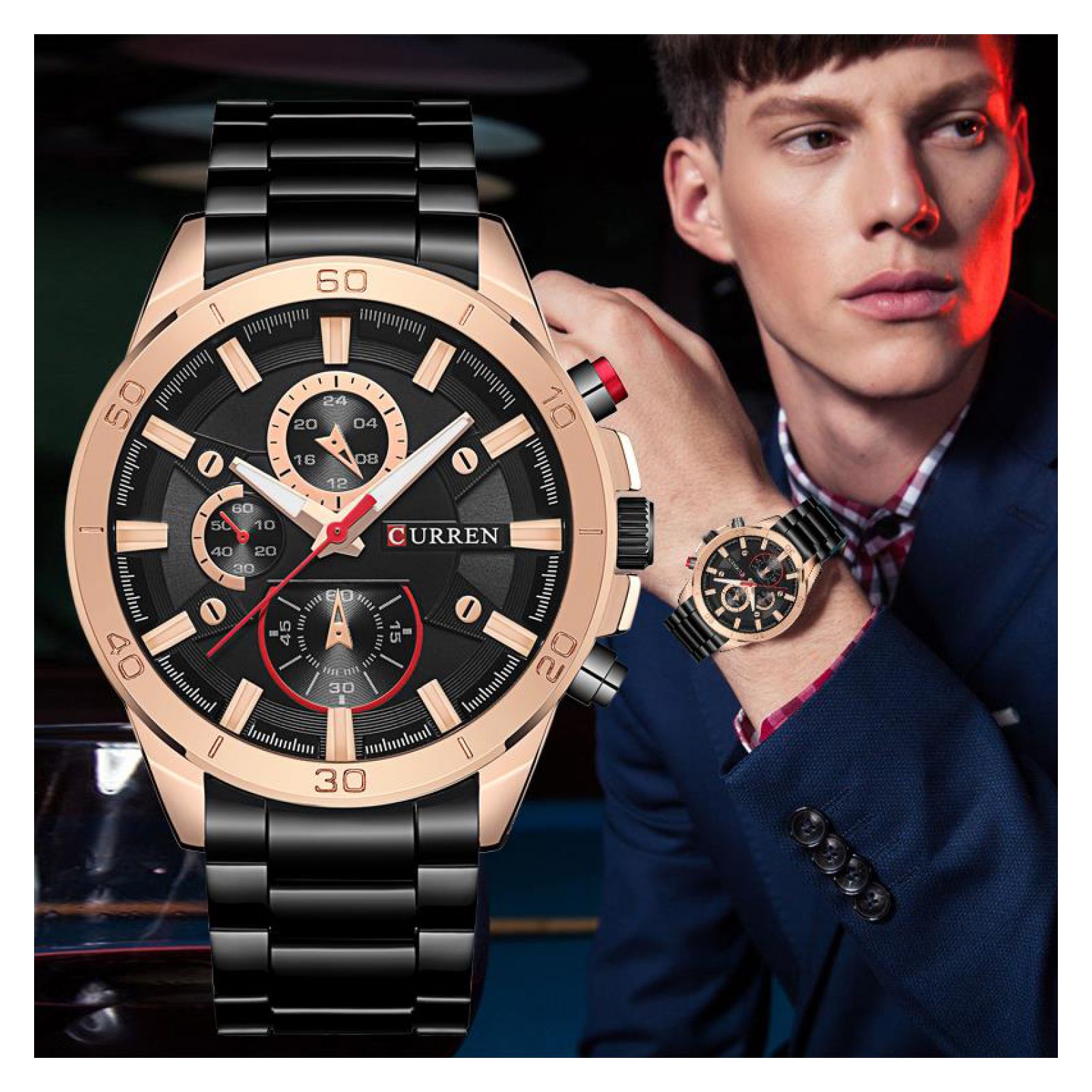 Foto 4 | Reloj Curren 8275BKGD Negro para Hombre