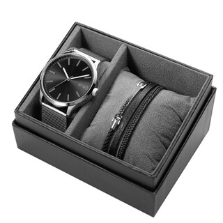 Foto 2 | Set de Reloj y Pulsera de Acero Inoxidable Enso Core EWBSG04 Plateado para Hombre