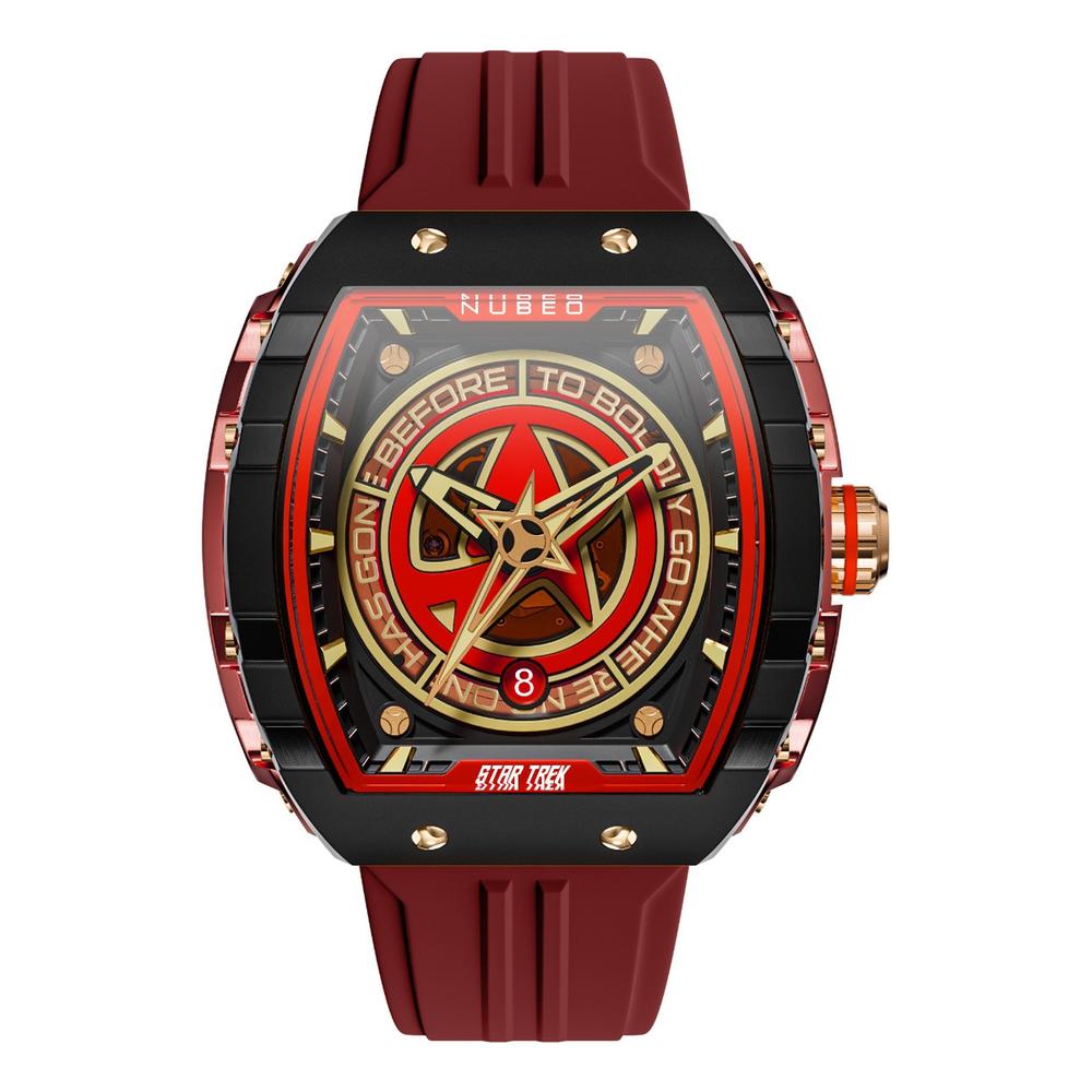 Reloj Nubeo Star Trek Automatic Edición Limitada Nb-6098-02 Rojo