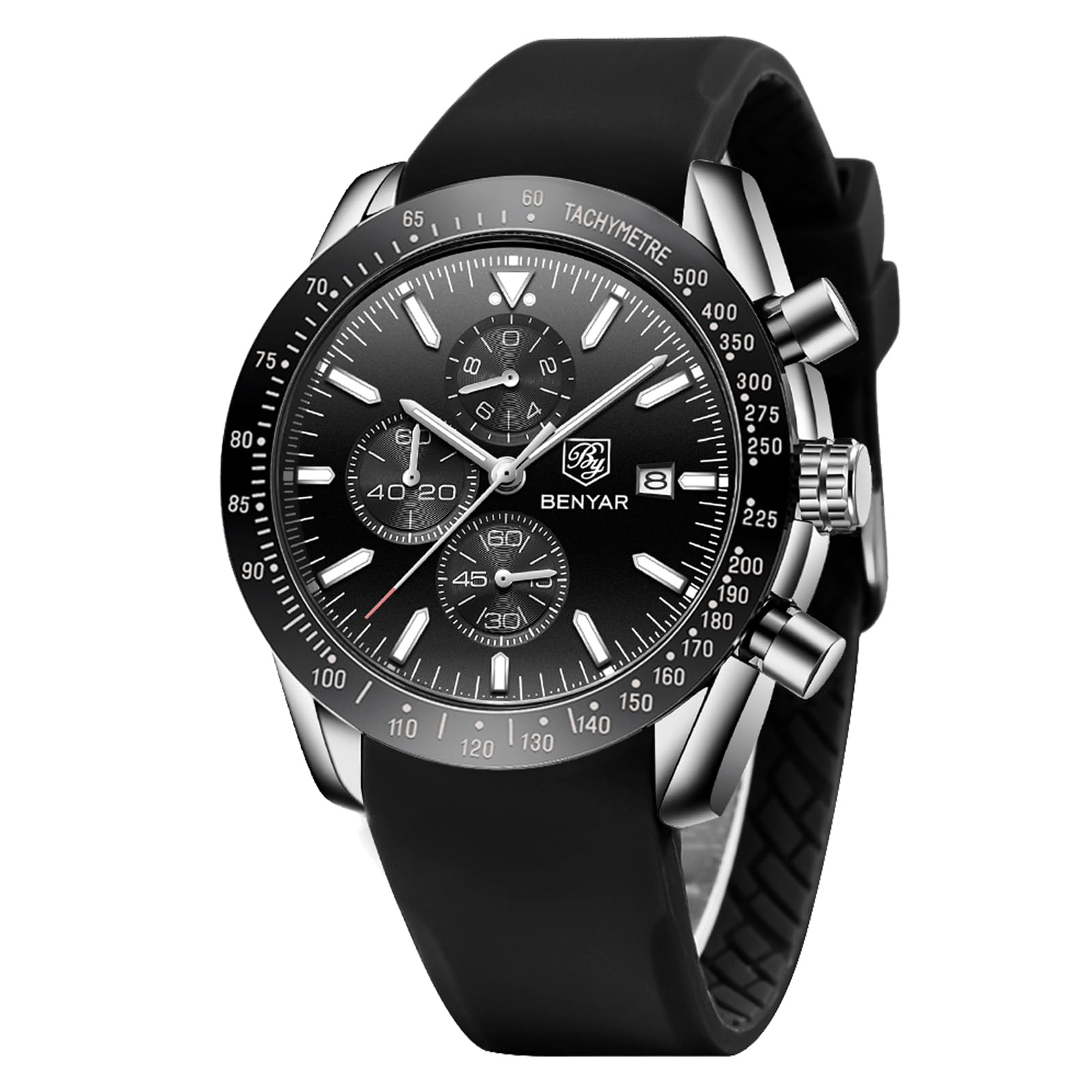 Foto 2 pulgar | Reloj Benyar Negro Cronógrafo de Cuarzo Clásico - Venta Internacional