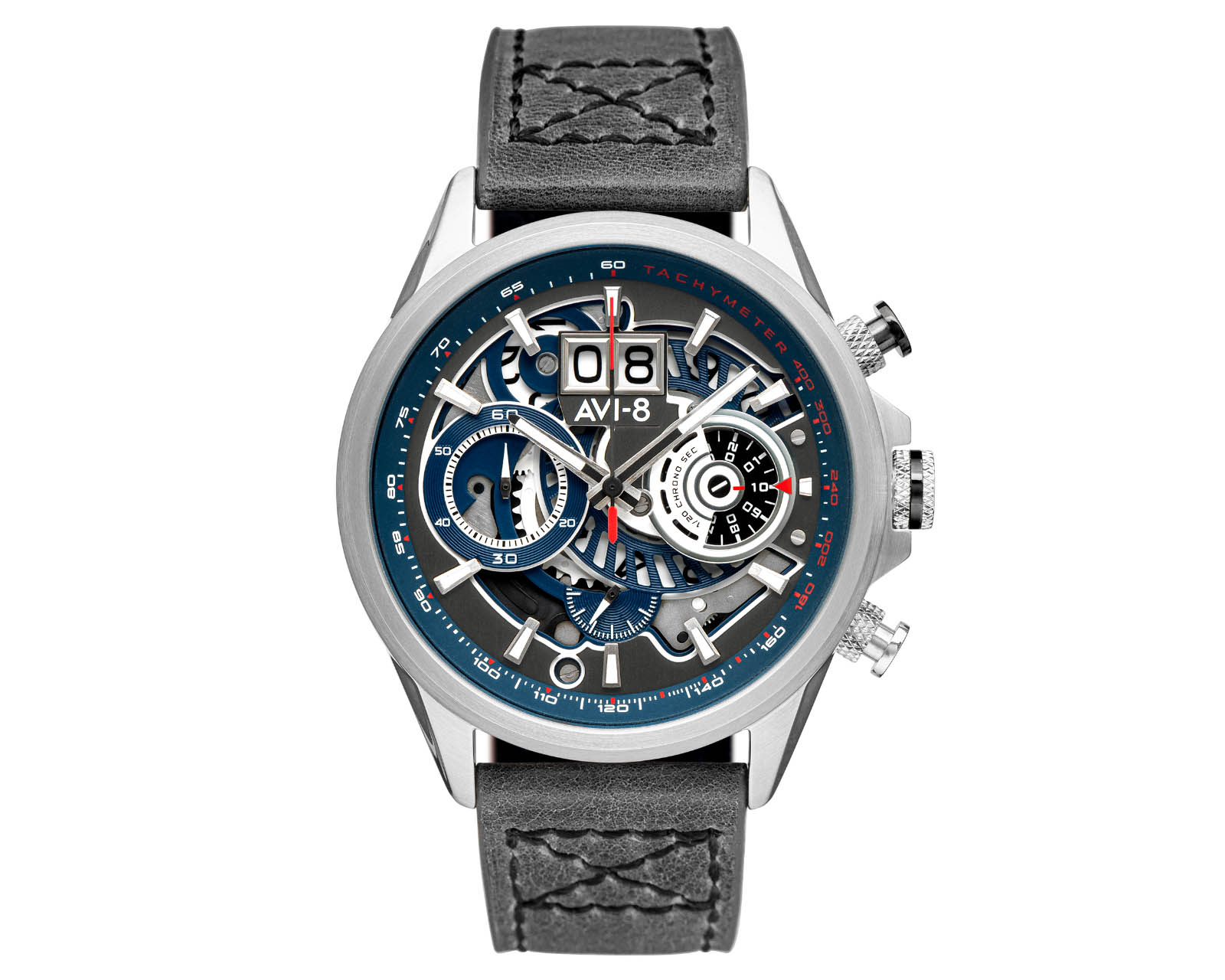 Reloj Avi-8 Hombre Correa De Piel Color Gris Av-4065-04