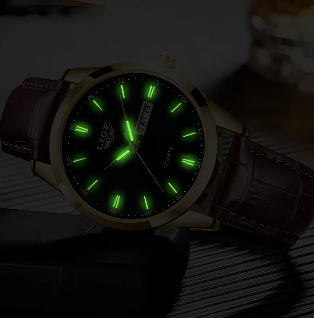 Foto 5 pulgar | Reloj Cronógrafo Lige de Cuero Casual para Hombre