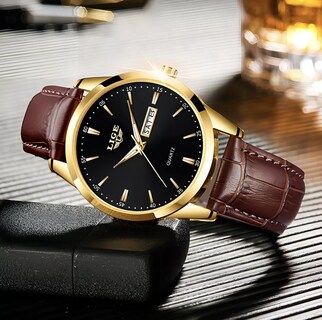Foto 5 | Reloj Cronógrafo Lige de Cuero Casual para Hombre