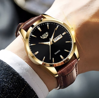 Foto 6 | Reloj Cronógrafo Lige de Cuero Casual para Hombre