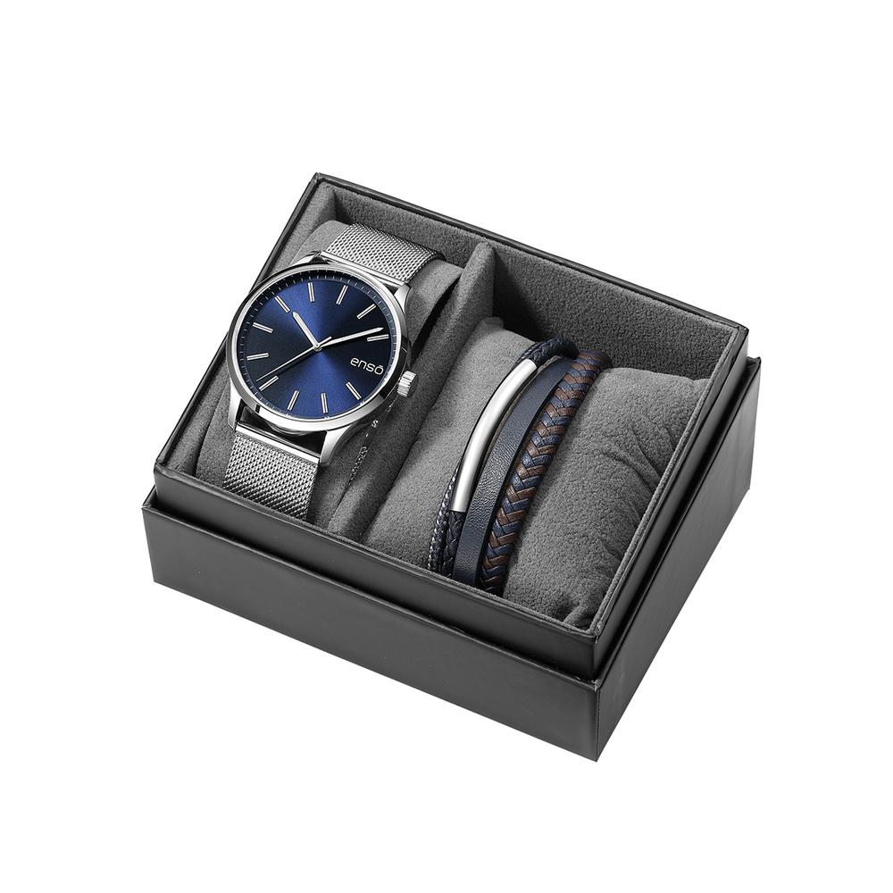 Foto 5 | Set De Reloj Y Pulsera Enso Para Hombre Ewbsg05 Color Acero