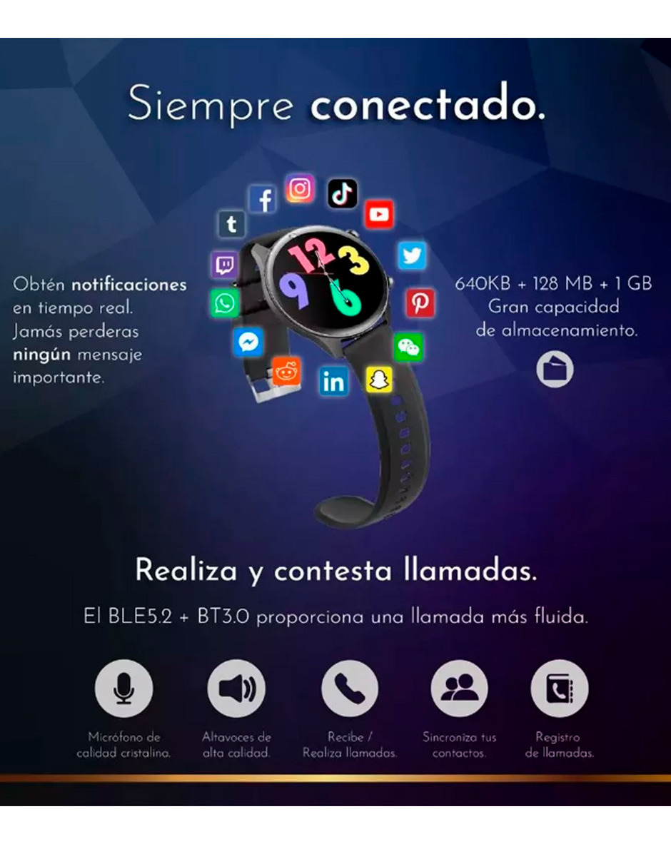 Foto 6 pulgar | Reloj Smartwatch G-tide Contra Agua Android Iphone R2 Pro Ca