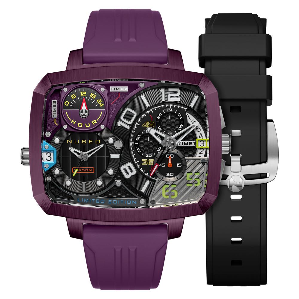 Foto 2 pulgar | Set Reloj Y Correa Nubeo Para Hombre Nb-6084-06 Metallic Purple