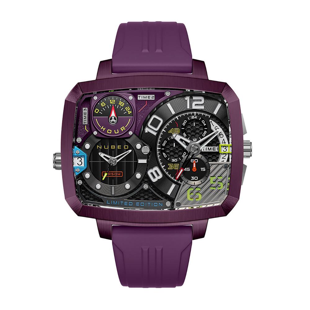 Foto 2 | Set Reloj Y Correa Nubeo Para Hombre Nb-6084-06 Metallic Purple