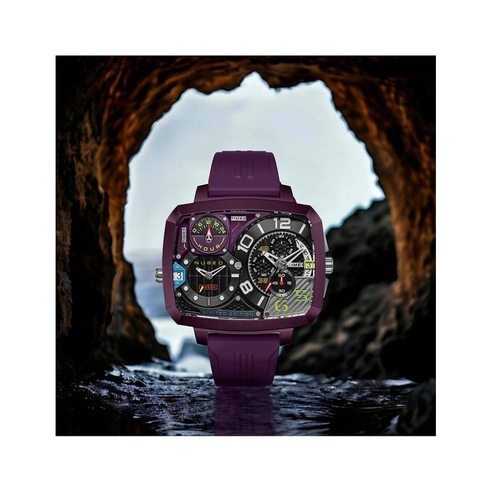 Foto 9 pulgar | Set Reloj Y Correa Nubeo Para Hombre Nb-6084-06 Metallic Purple