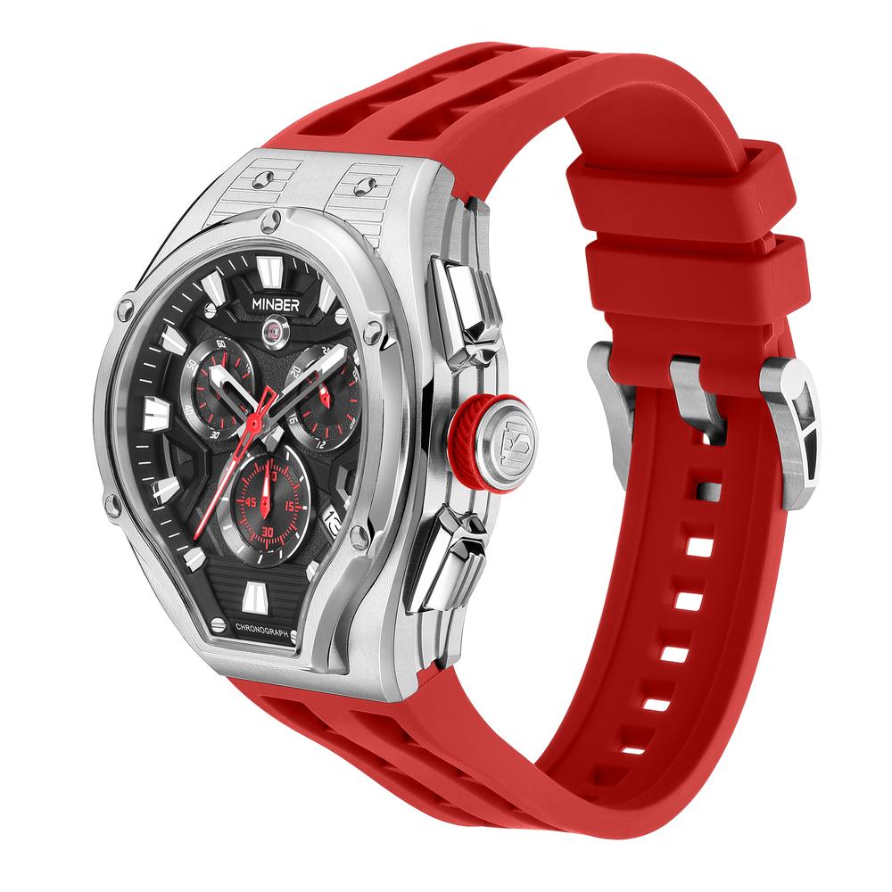 Foto 3 pulgar | Reloj De Pulsera Minber Hombre M9130g3 Color Silver/red