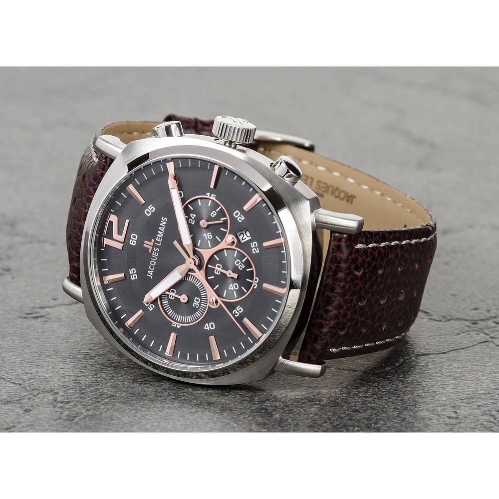 Foto 4 | Reloj Jacques Lemans 1-1645h Lugano Cronógrafo-café
