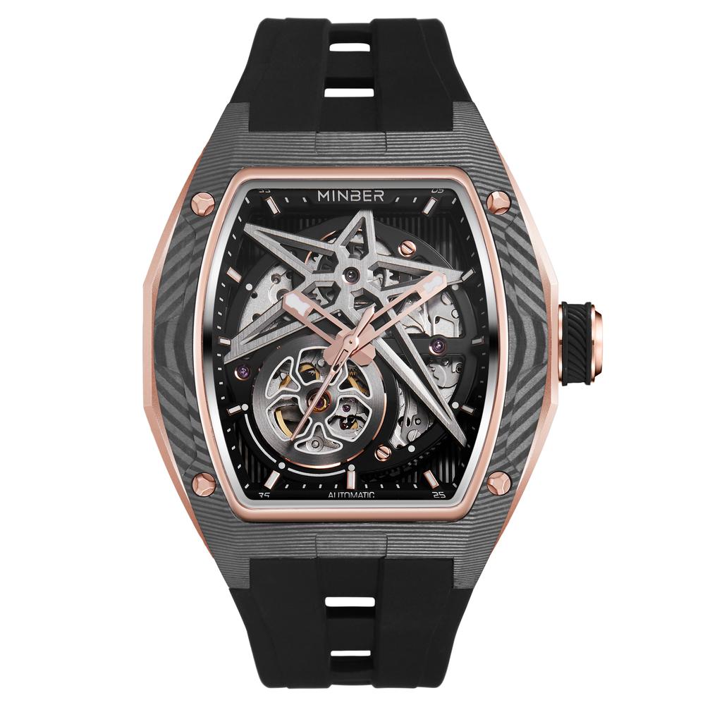 Foto 2 pulgar | Reloj De Pulsera Minber Hombre M9108g2 Color Black/rose Gold