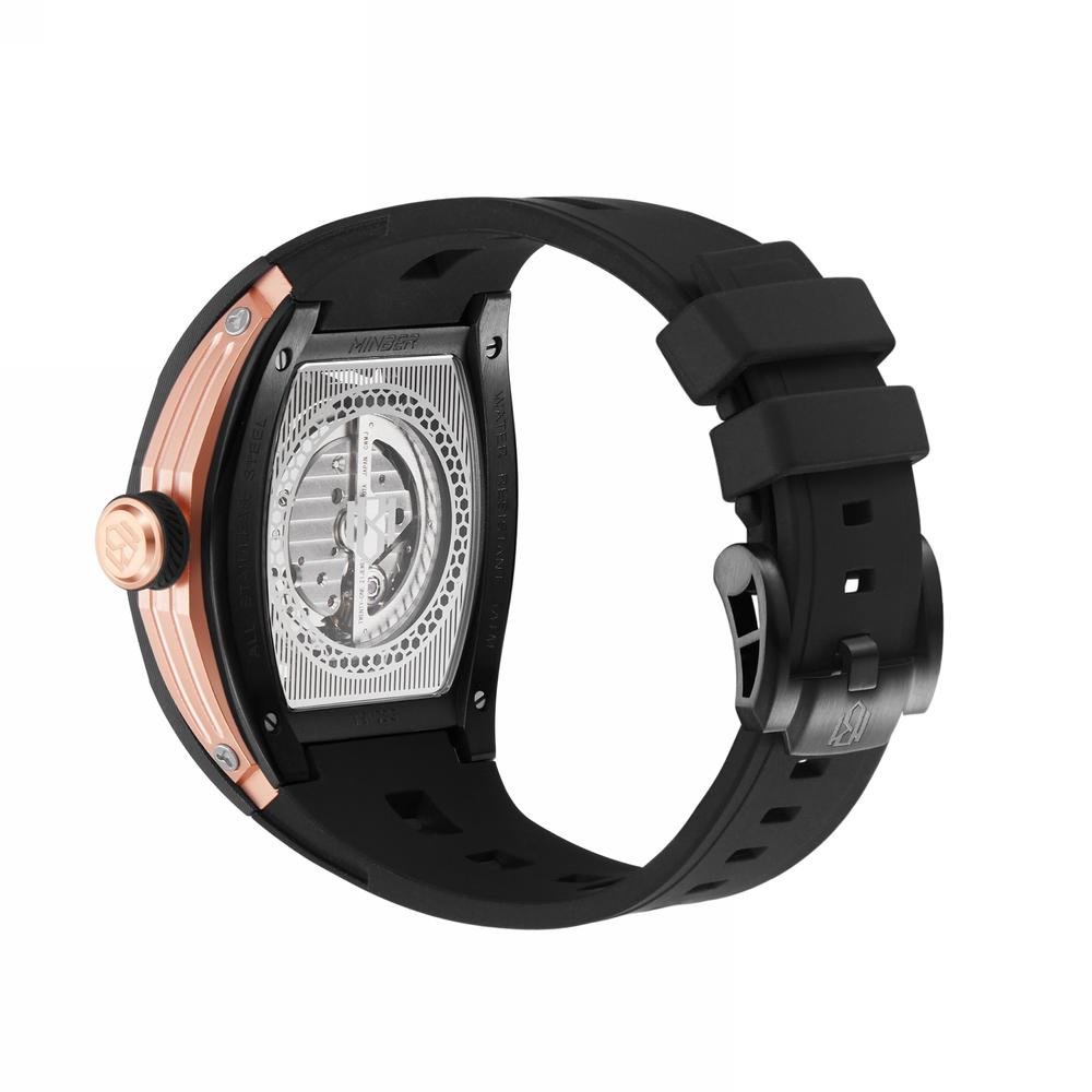 Foto 4 pulgar | Reloj De Pulsera Minber Hombre M9108g2 Color Black/rose Gold