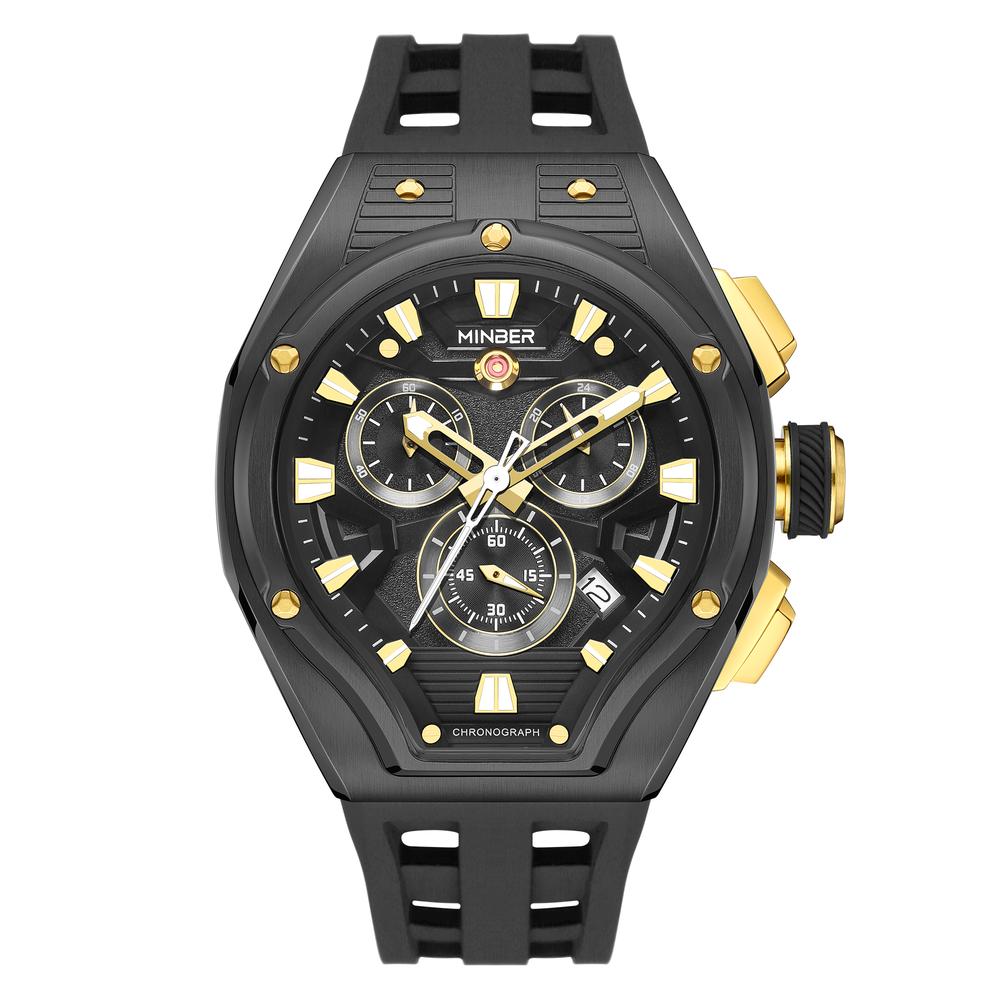 Reloj De Pulsera Minber Hombre M9130g1 Color Black/yellow