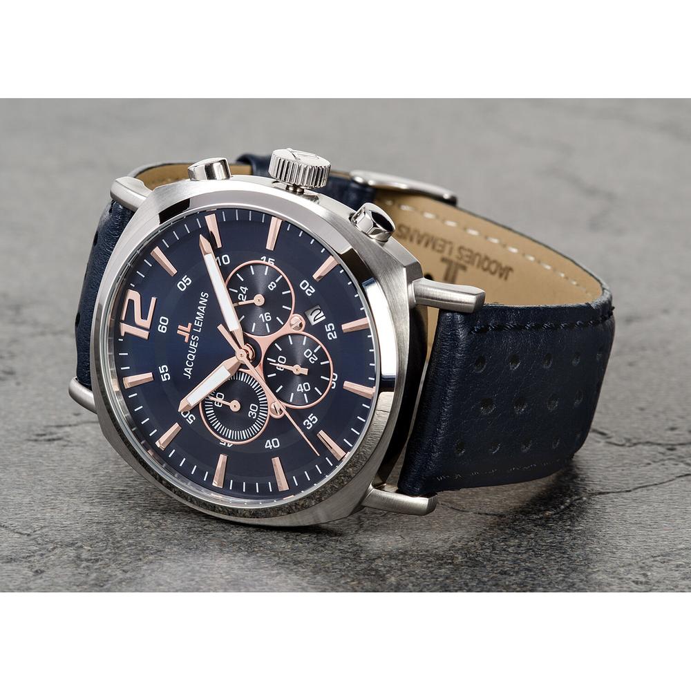Foto 5 pulgar | Reloj Jacques Lemans 1-1645i Lugano Cronógrafo-azul