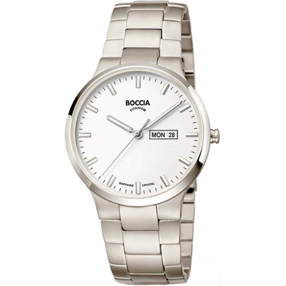 Reloj Boccia Titanium con Fecha Plateado para Hombre