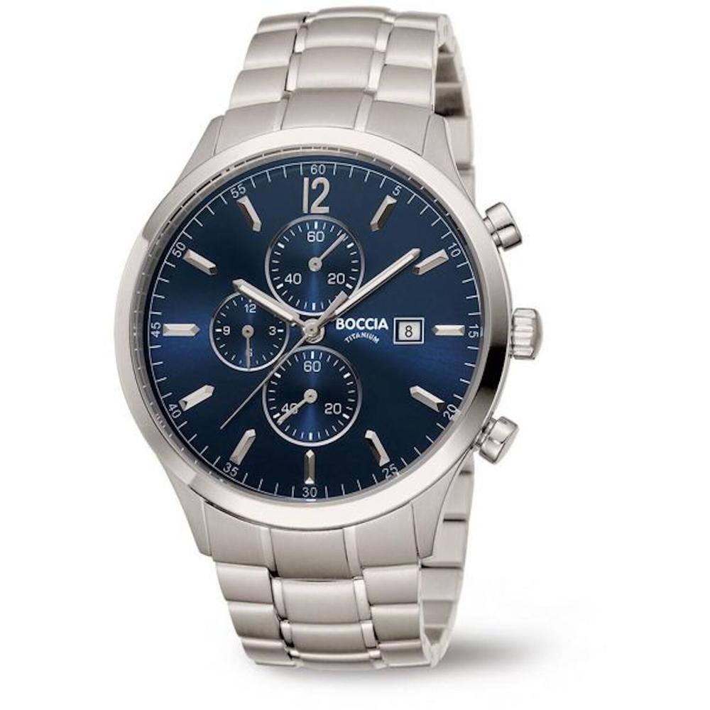 Reloj Boccia Titanium con Fecha Plateado para Hombre